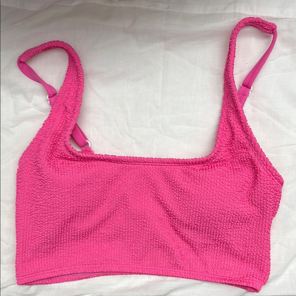 Bar III Pink Textured Women's Bralette Swimsuit Top